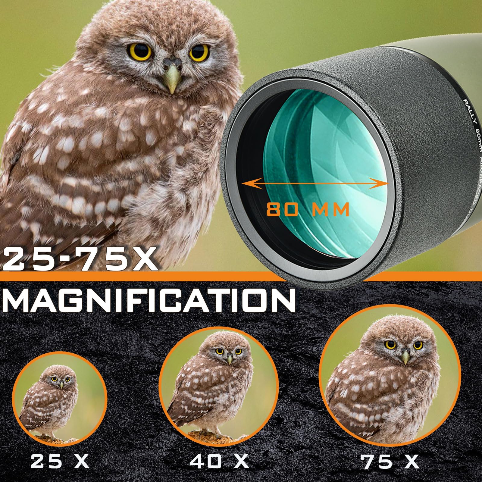 Amazon | GOOCHIN 25-75X80 スポッティングスコープ ターゲット撮影用